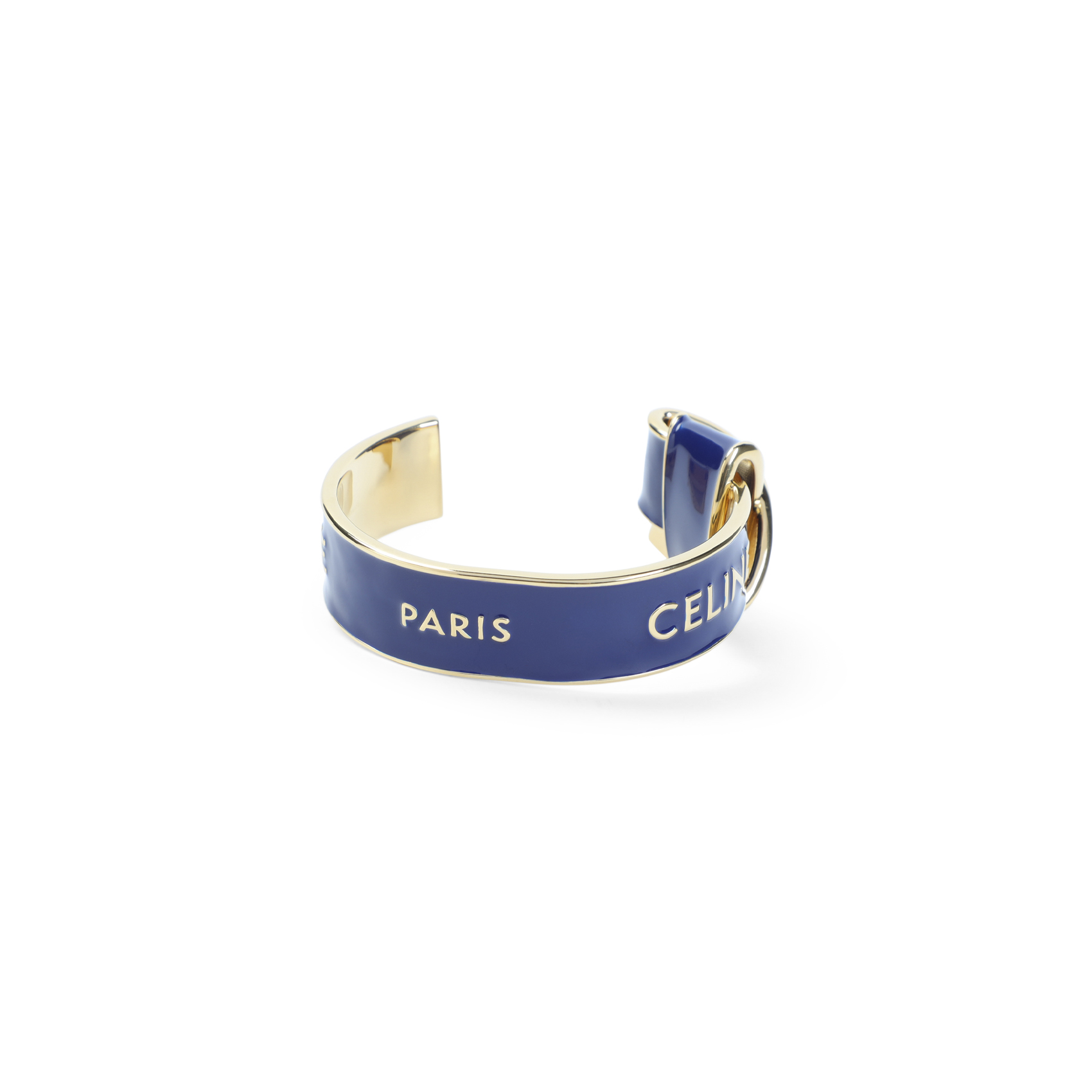 Celine Navy Gold Knotted Cuff Bracelet