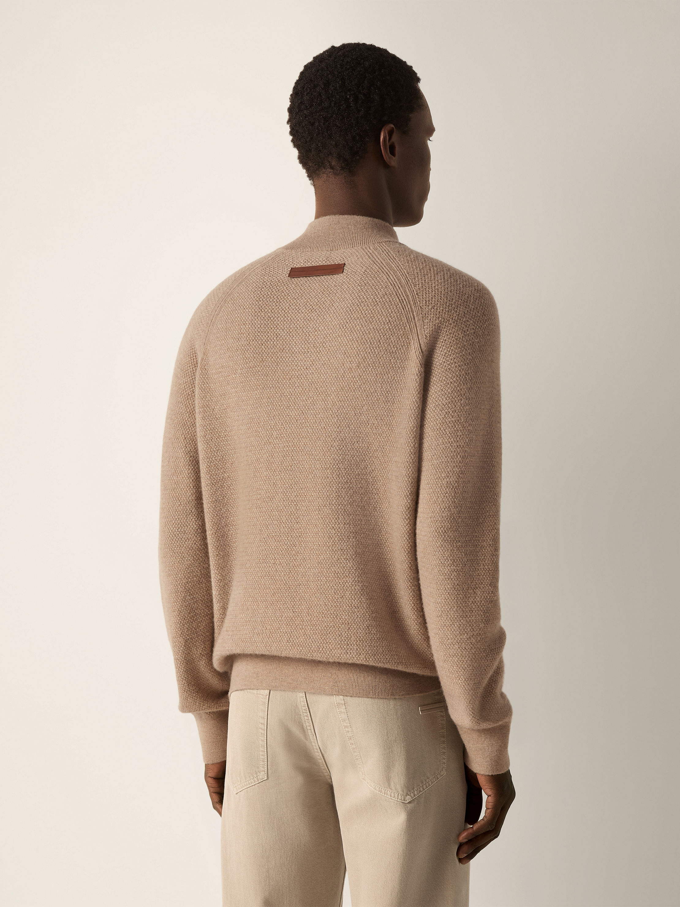 Zegna Oasi Cashmere Zip-Up Turtleneck