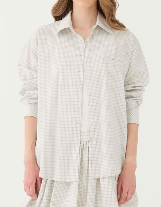 ELEH Off-White Check Pattern Shirt