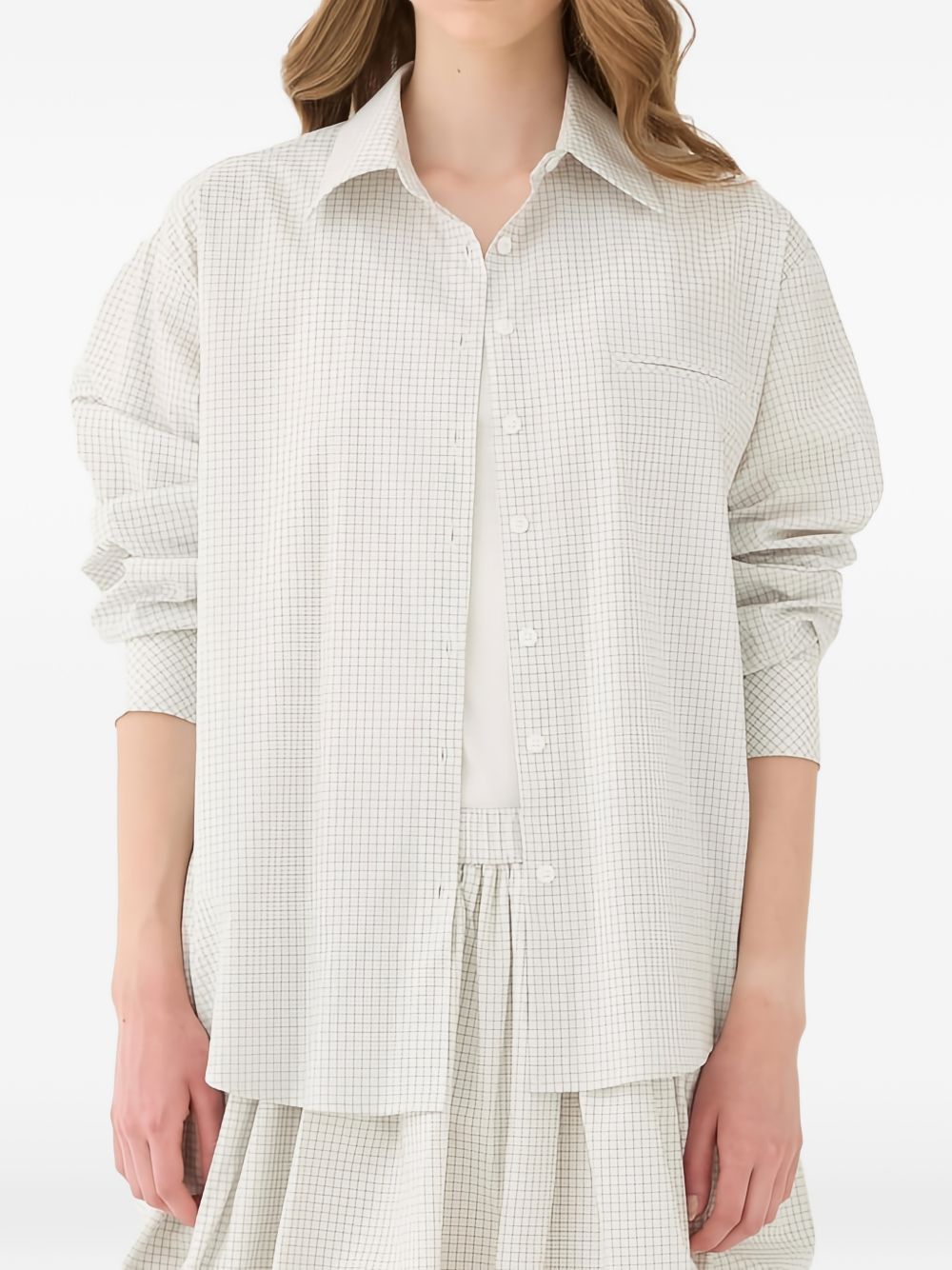 ELEH Off-White Check Pattern Shirt