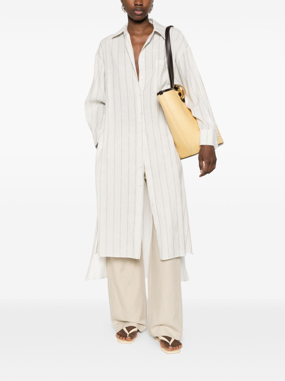 ELEH Off-White Striped Button Shirt