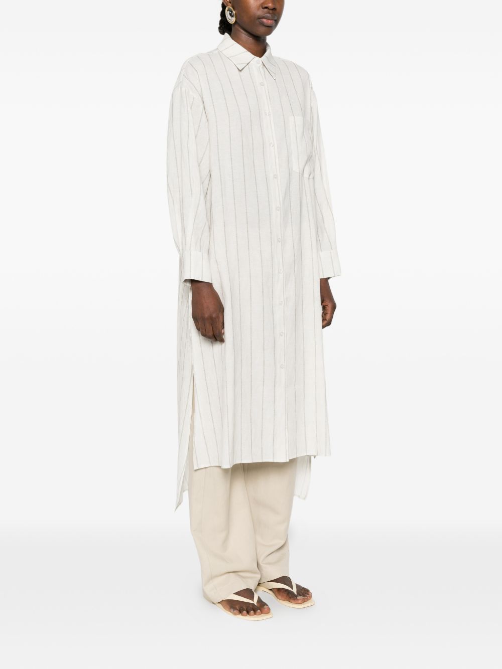 ELEH Off-White Striped Button Shirt