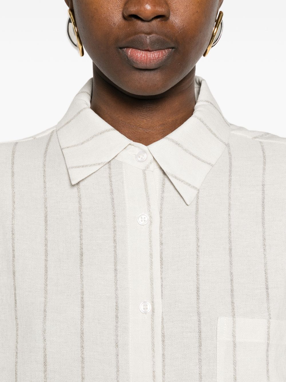ELEH Off-White Striped Button Shirt