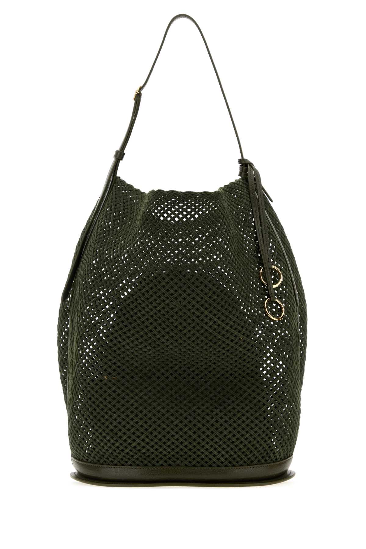 Alaïa Alaia Olive Green Mesh Large Hip Bucket 