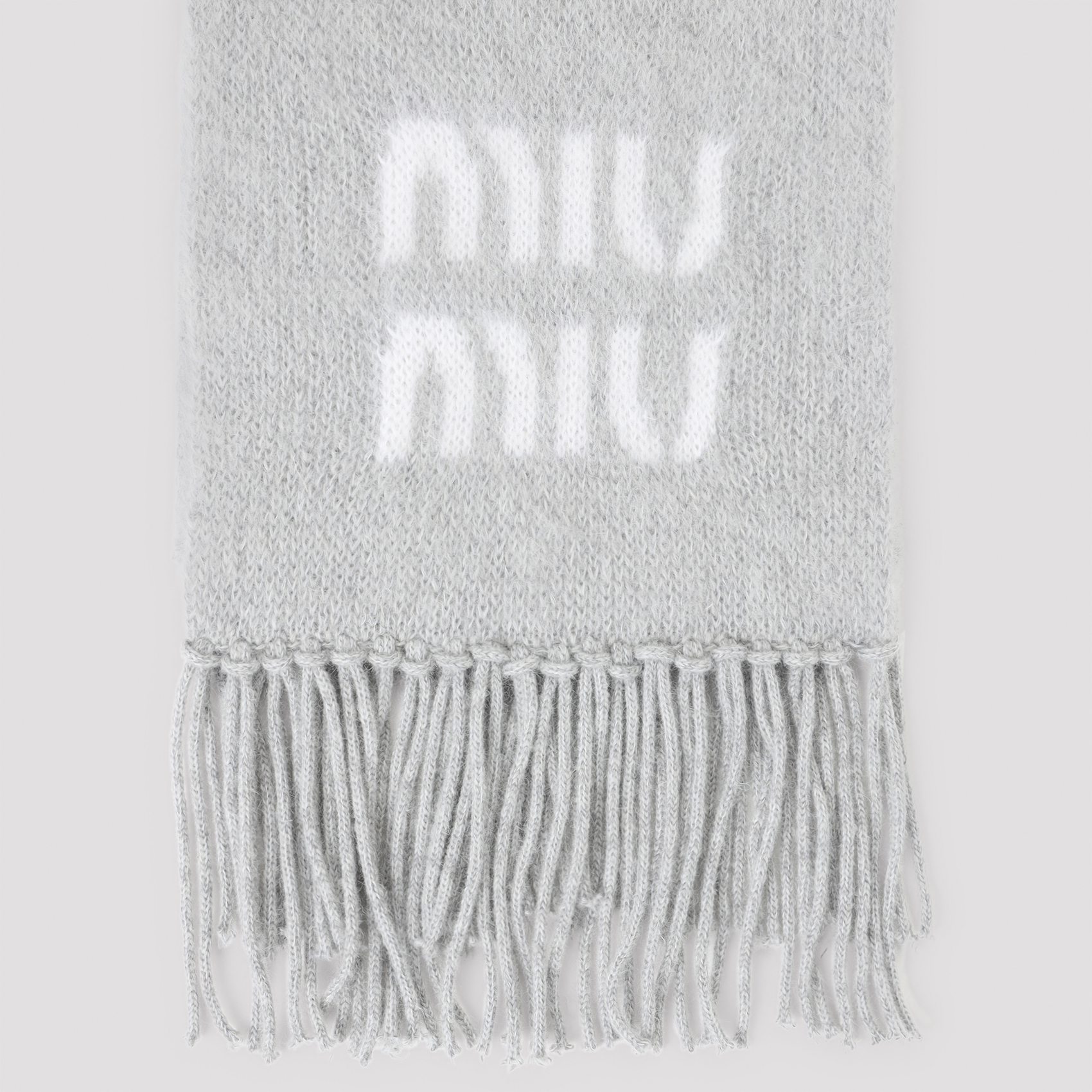Miu Miu Orange Mohair Blend Scarf