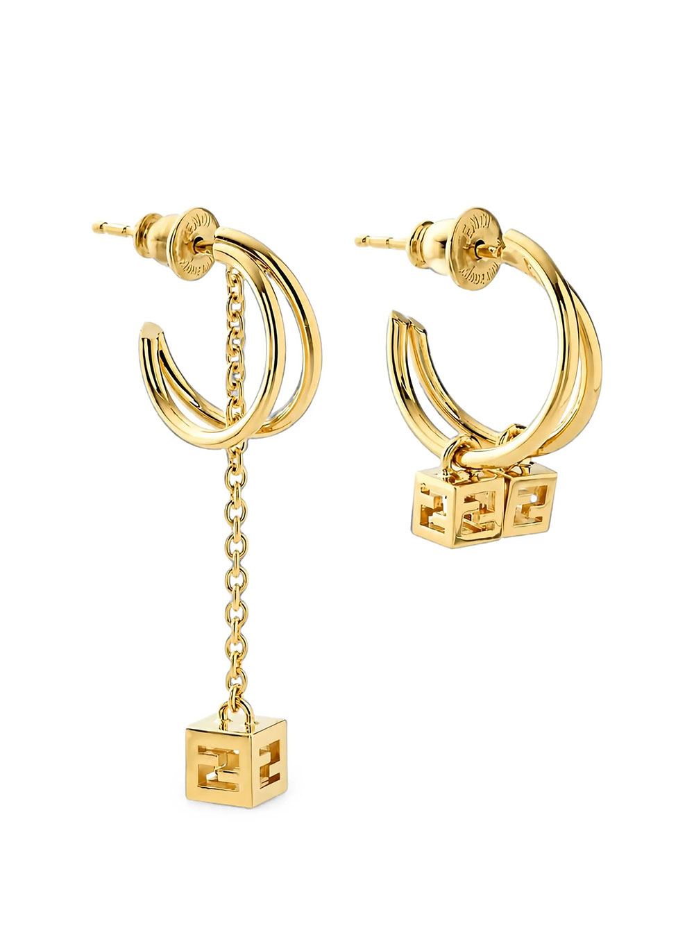 Fendi Orecchini Doppio Cerchio Con Charm