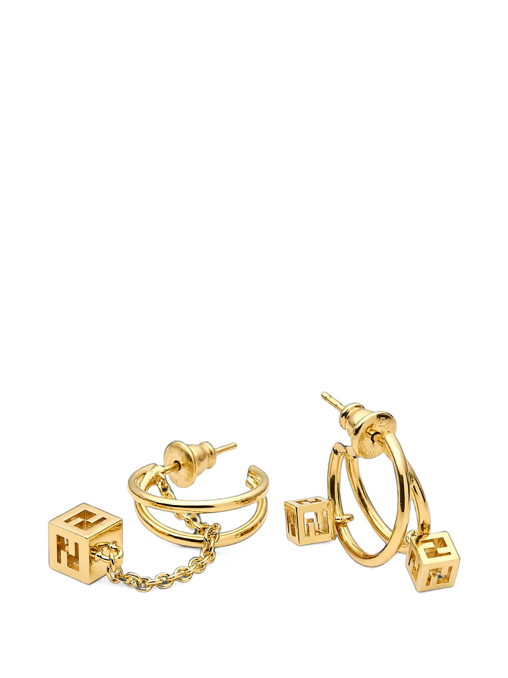 Fendi Orecchini Doppio Cerchio Con Charm