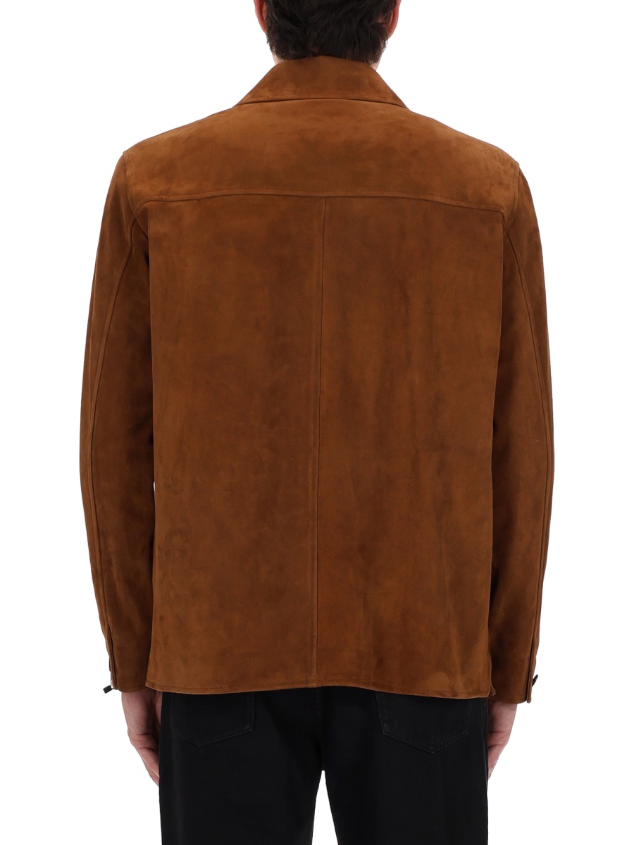 Saint Laurent Overshirt In Suede