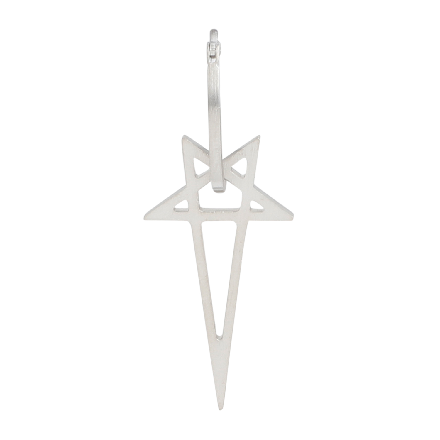 Rick Owens Palladium Pentagram Brass Earrings