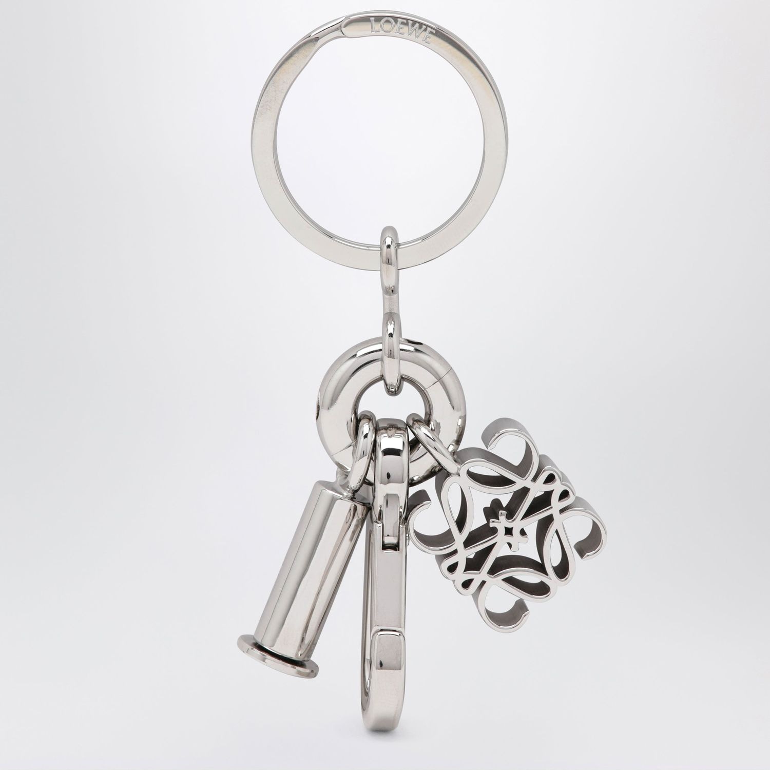 Loewe Palladiumtone Anagram Keyring In Brass