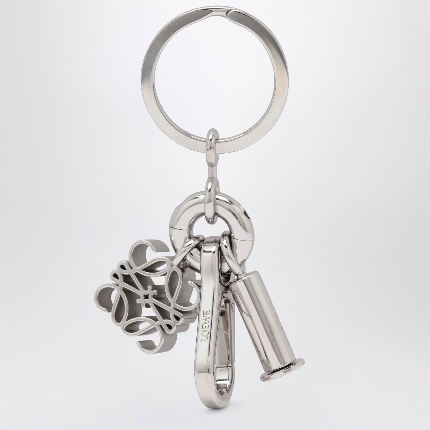 Loewe Palladiumtone Anagram Keyring In Brass
