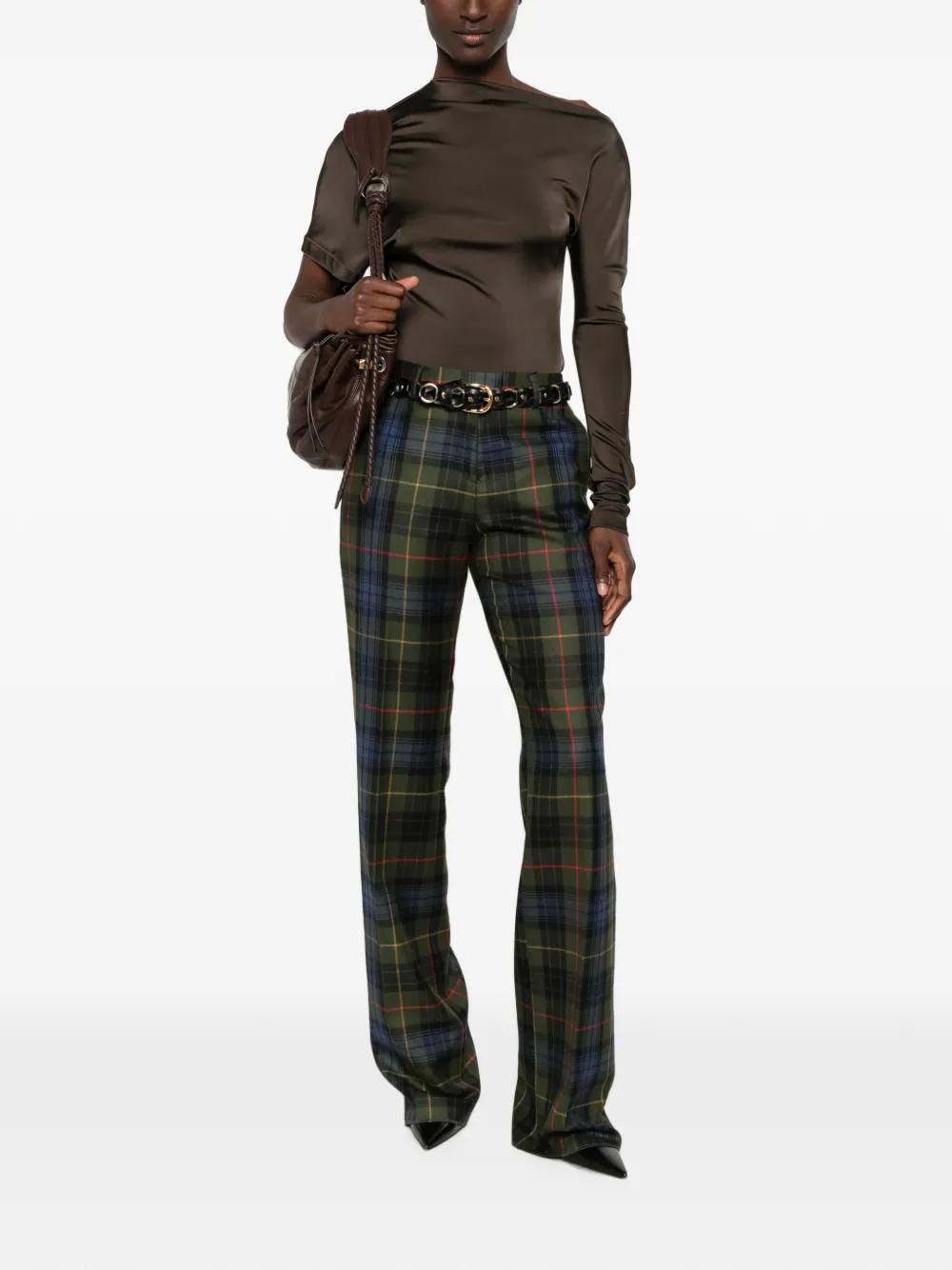 Etro Pantalon Multicolor Cuadros Camal Ancho