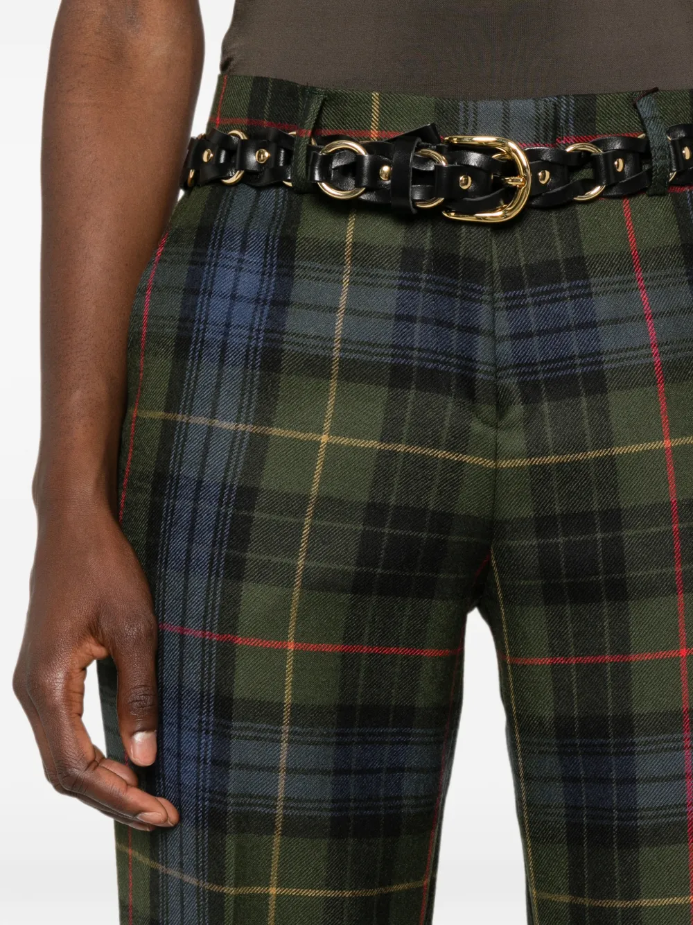 Etro Pantalon Multicolor Cuadros Camal Ancho