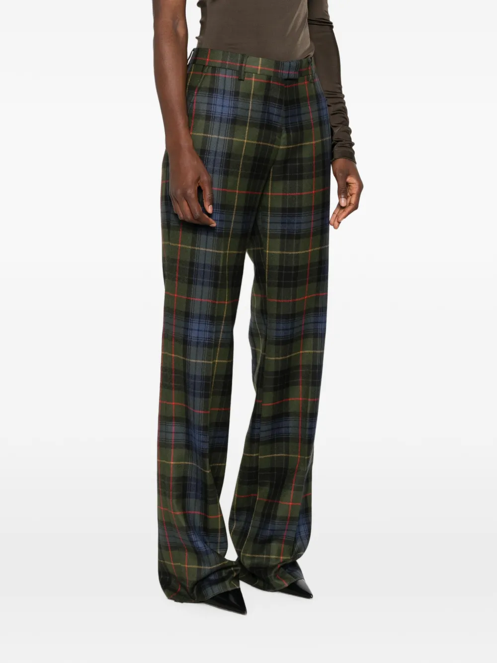 Etro Pantalon Multicolor Cuadros Camal Ancho