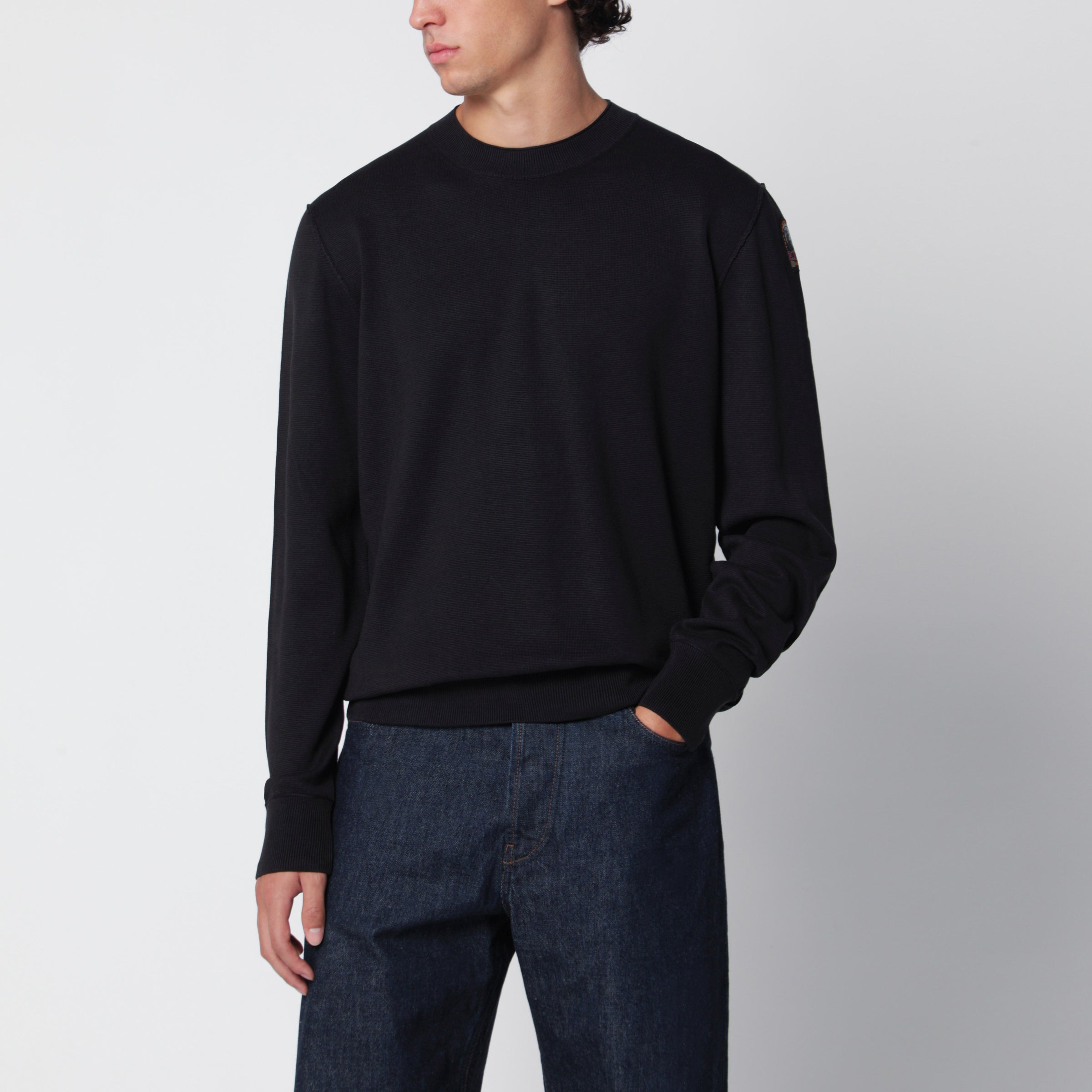 Parajumpers Basic Braw Black Cotton-Blend Sweater