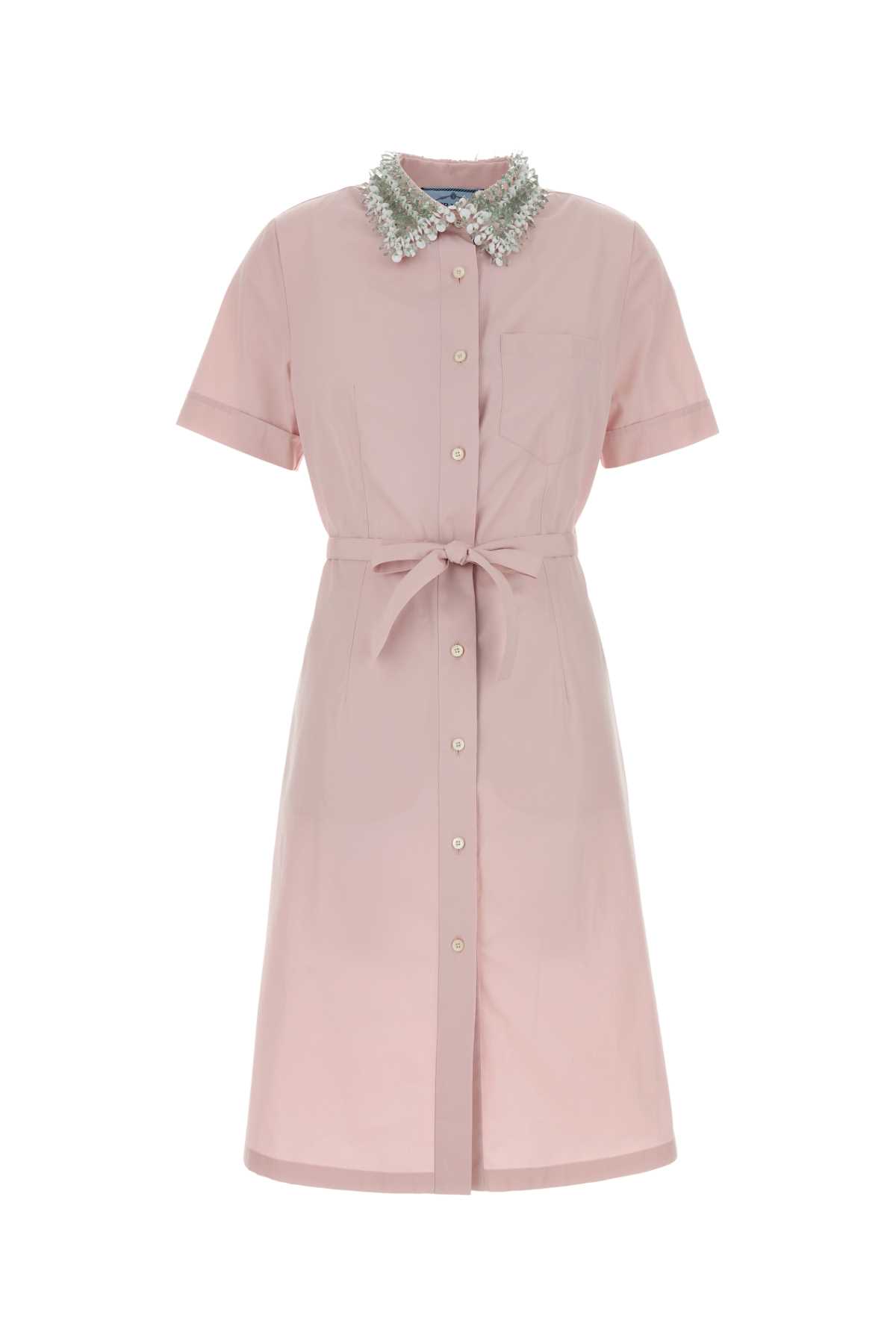Prada Pastel Pink Poplin Shirt Dress