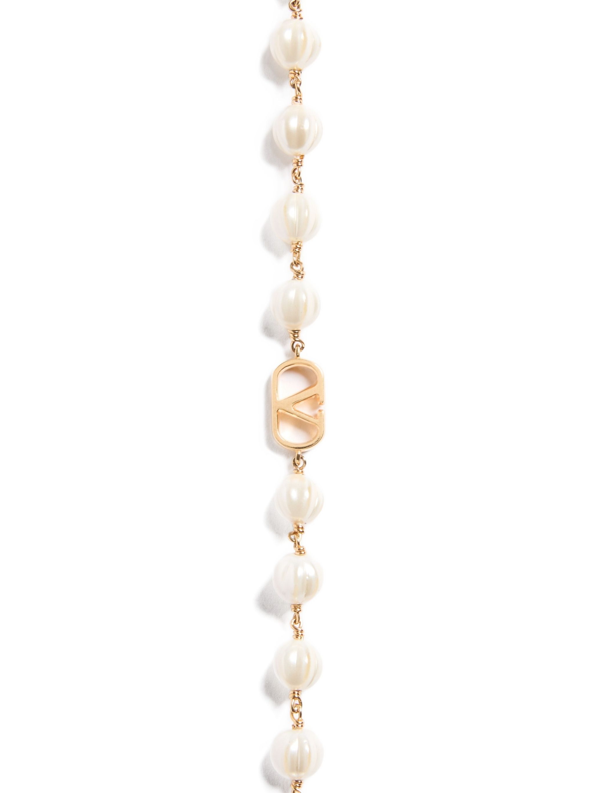 Valentino Pearl Chain Link Bracelet