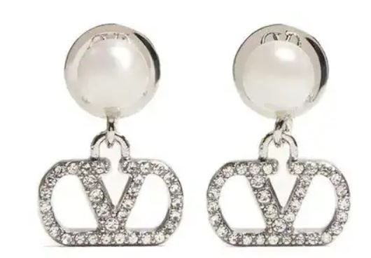 Valentino Pearl Drop Crystal Earrings
