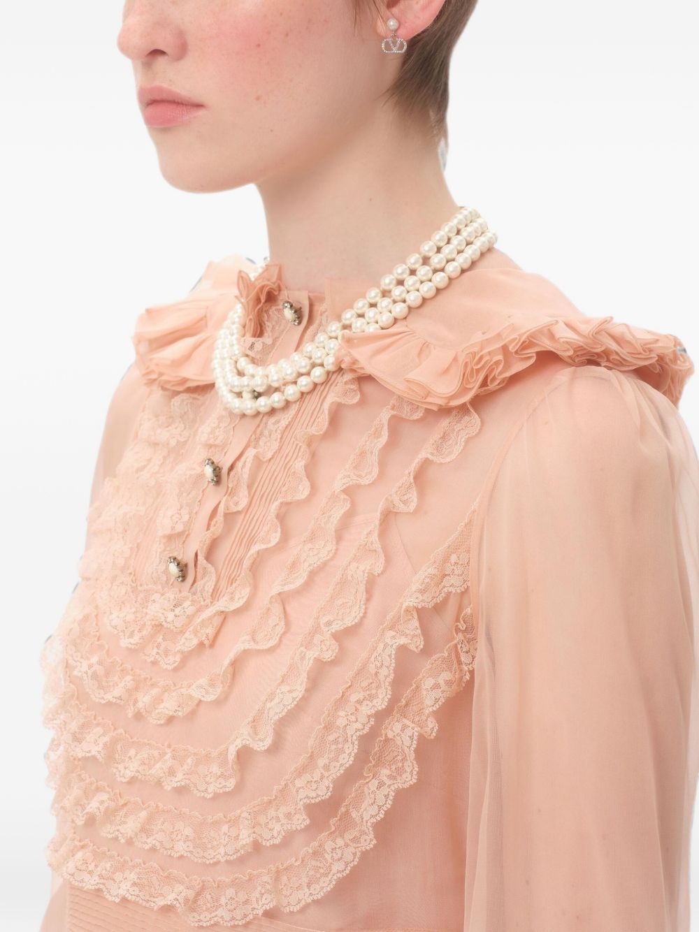 Valentino Pearl Drop Crystal Earrings