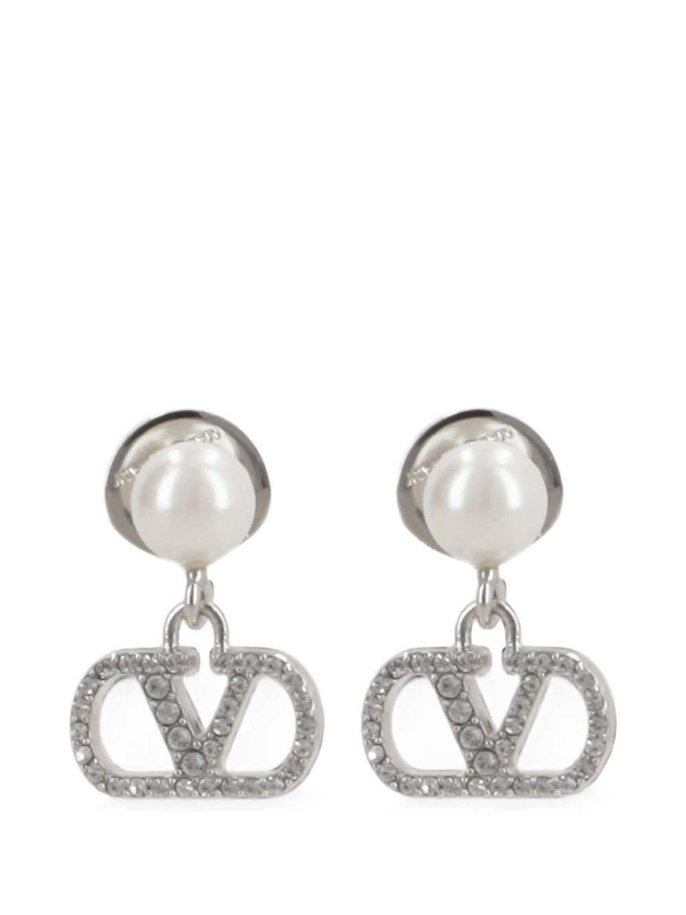 Valentino Pearl Drop Crystal Earrings