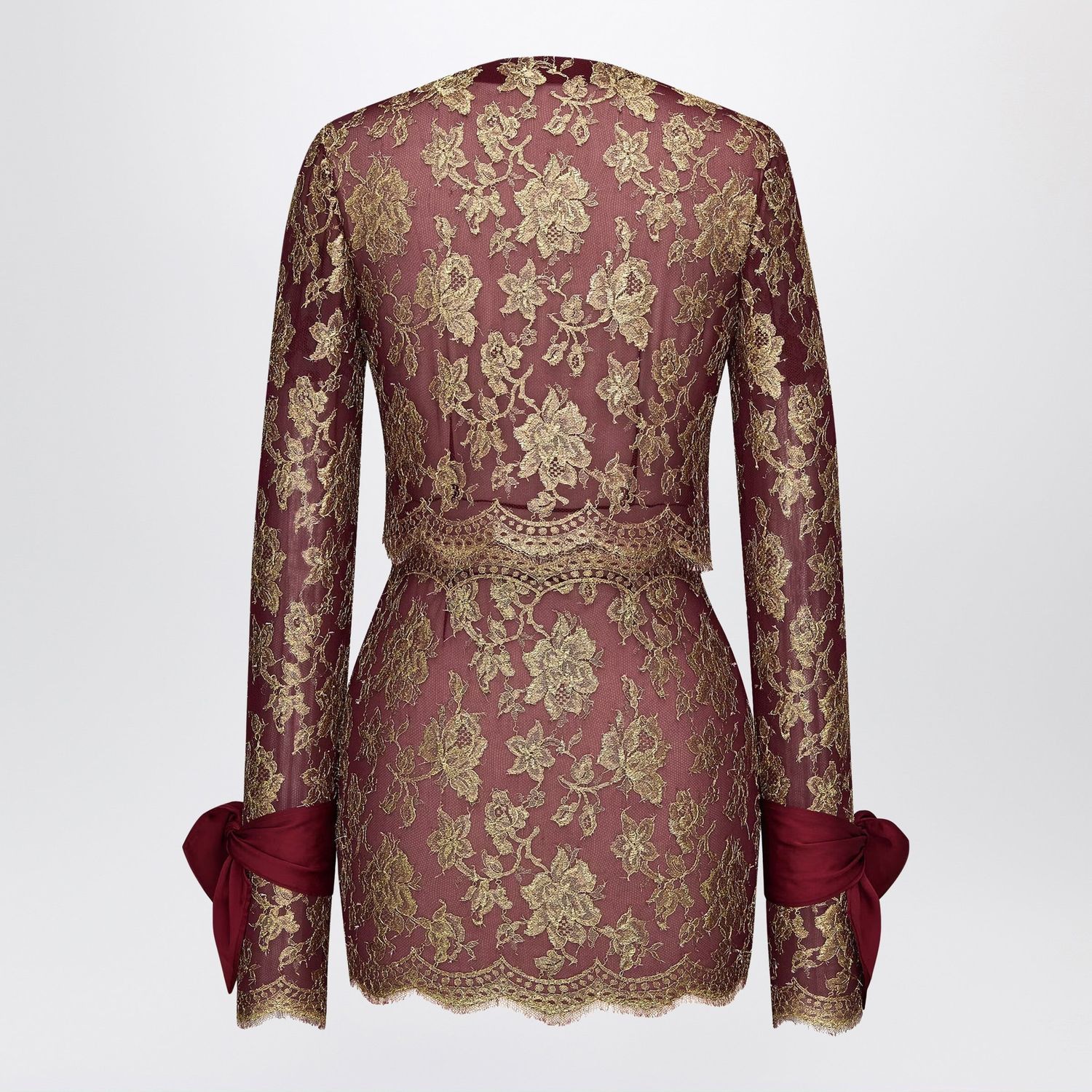 Saint Laurent Pepin Mini Dress In Metallic Lace