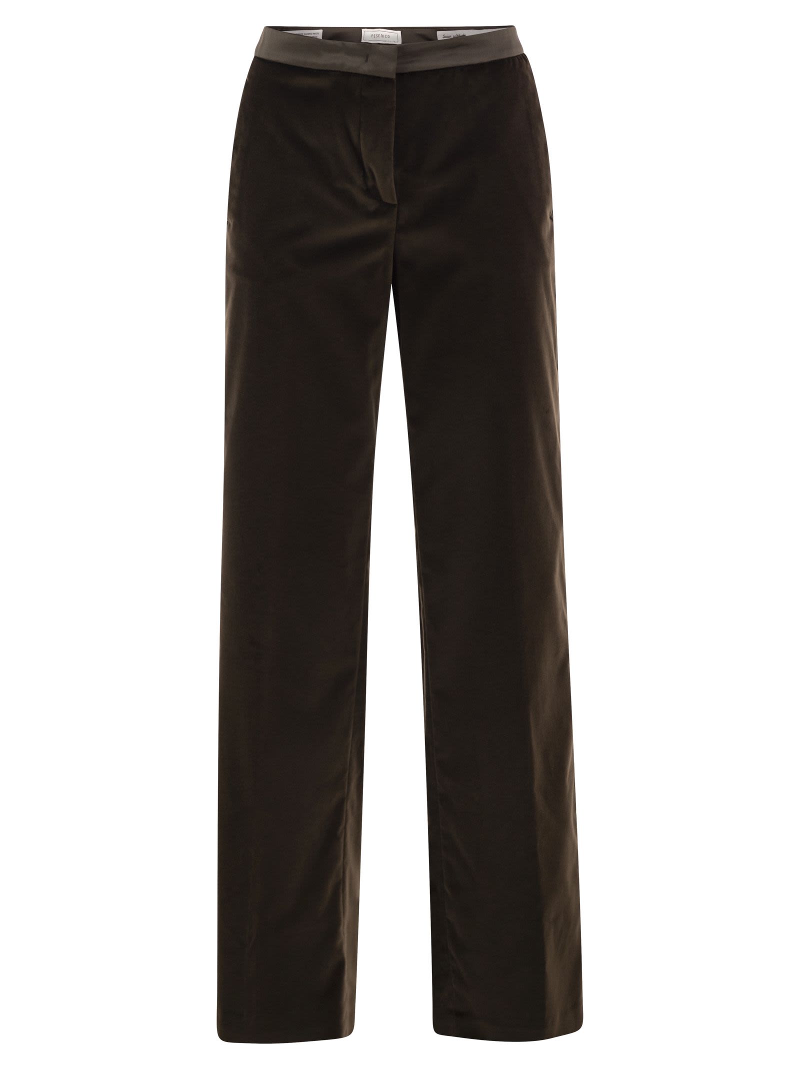 Peserico Straight-Leg Stretch Velvet Trousers