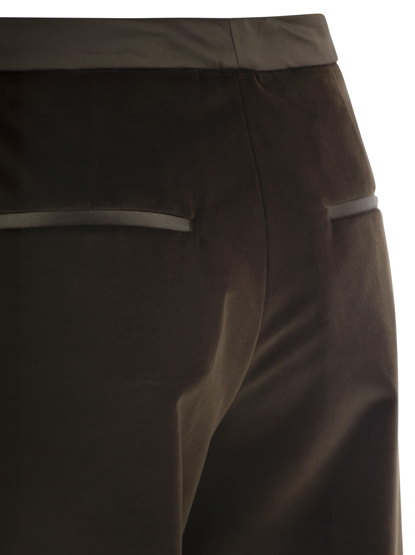 Peserico Straight-Leg Stretch Velvet Trousers