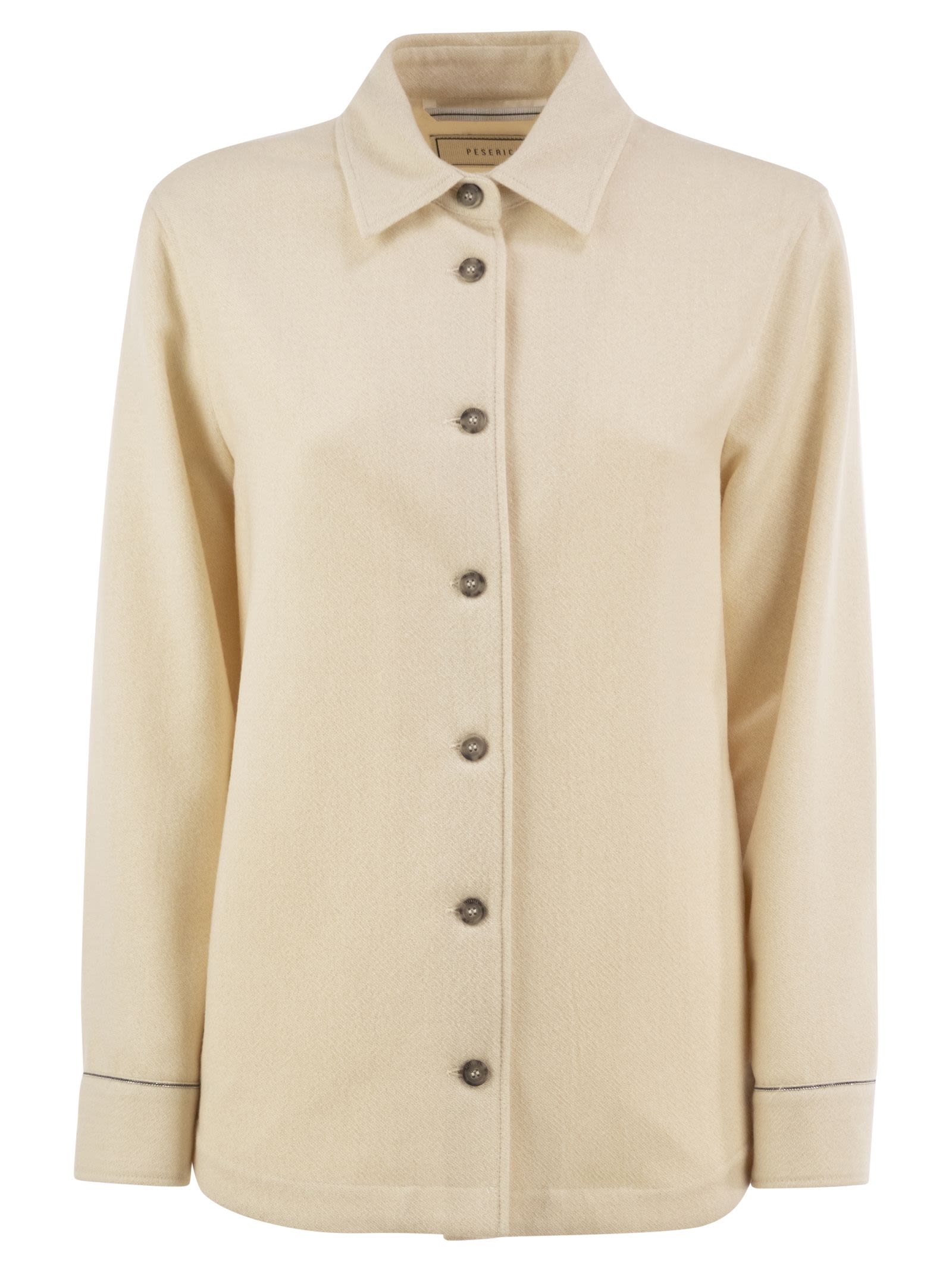 Peserico Virgin Wool Overshirt With Cashmere And 
