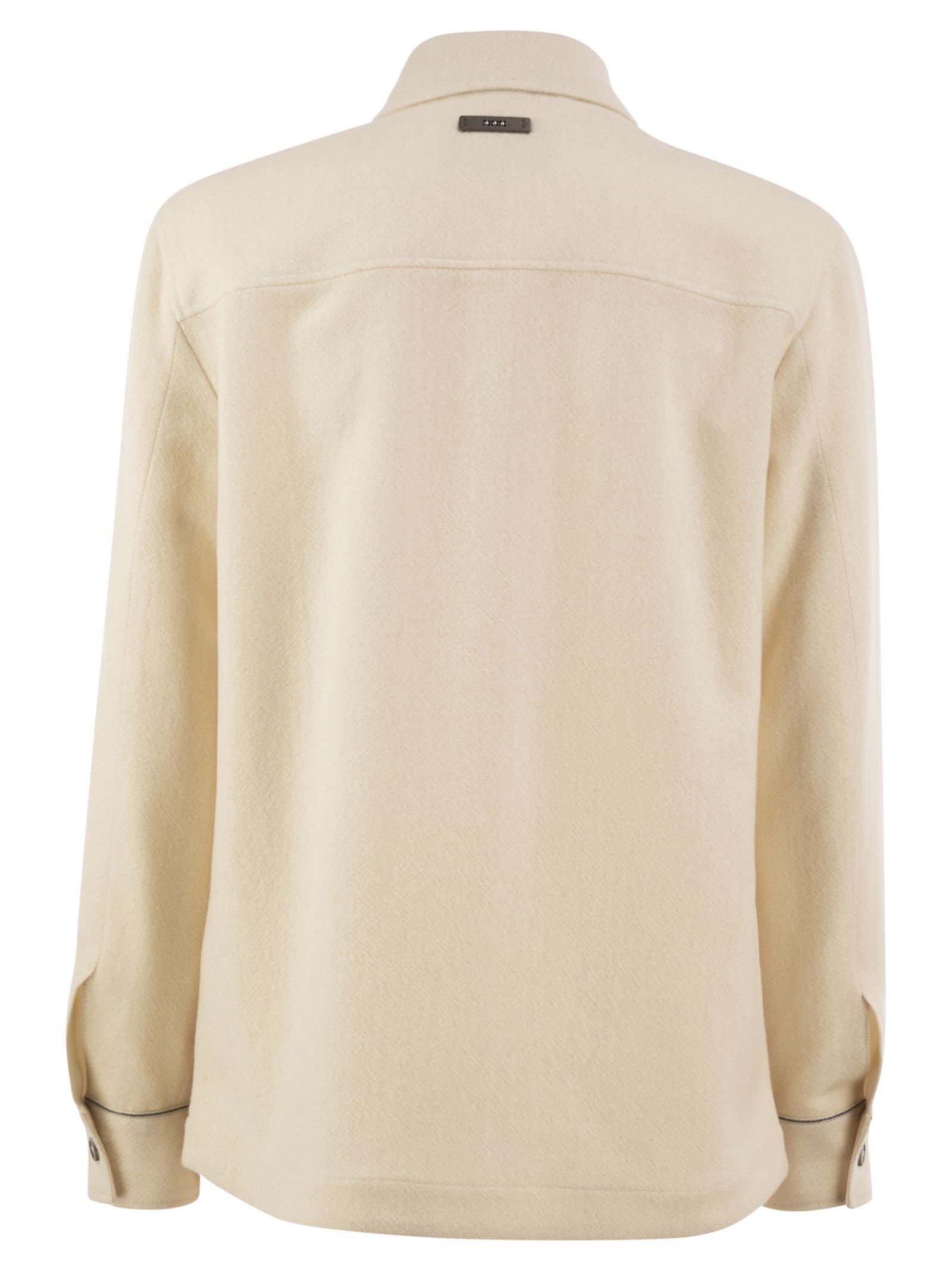 Peserico Virgin Wool Overshirt With Cashmere And