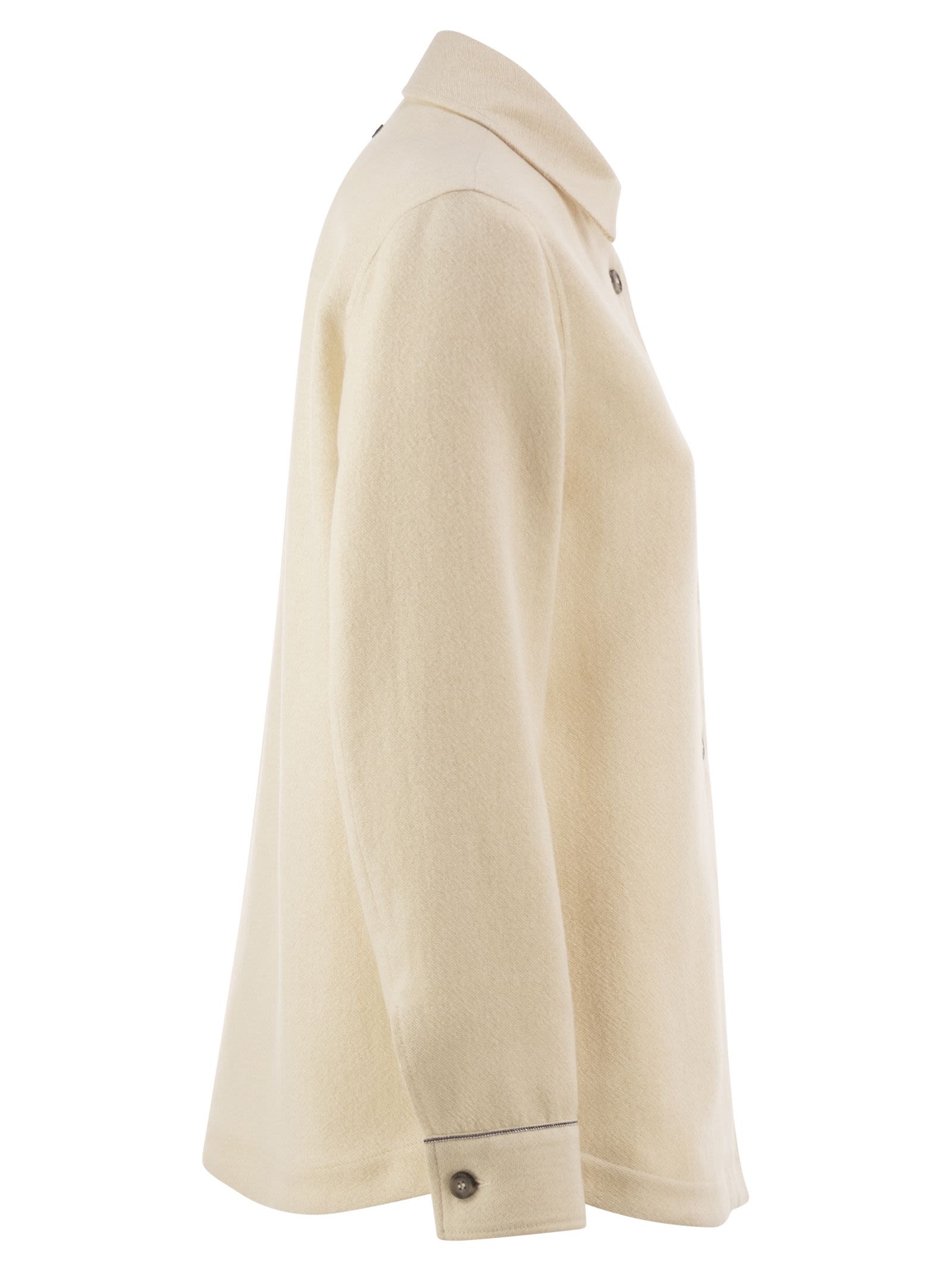 Peserico Virgin Wool Overshirt With Cashmere And