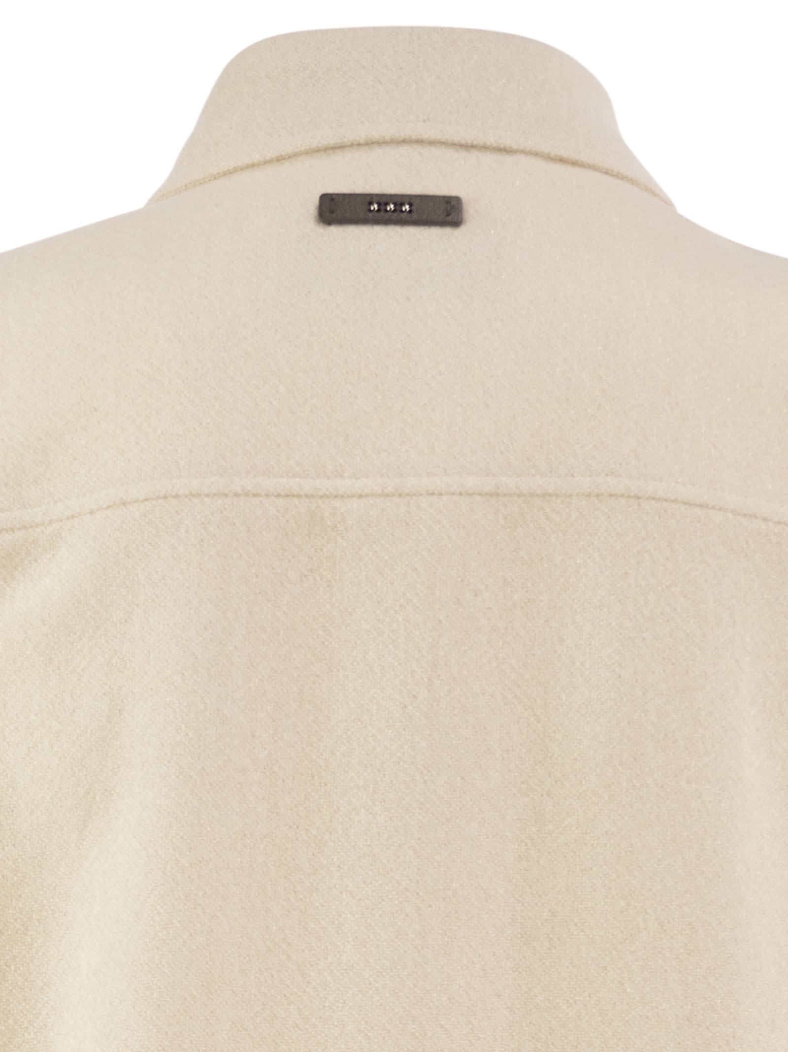 Peserico Virgin Wool Overshirt With Cashmere And