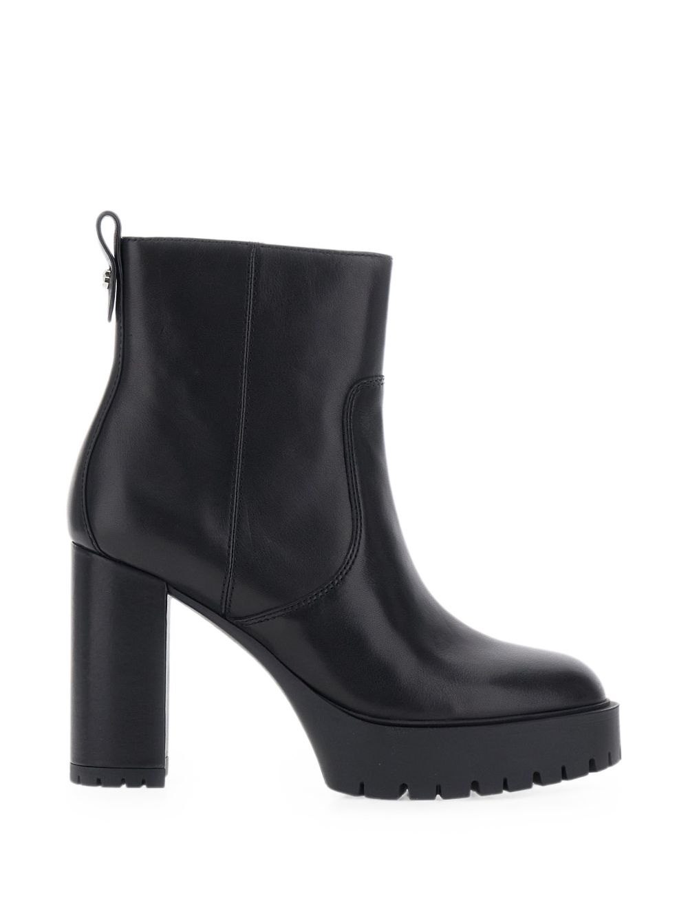 Pinko Black Leather Rubber Boots