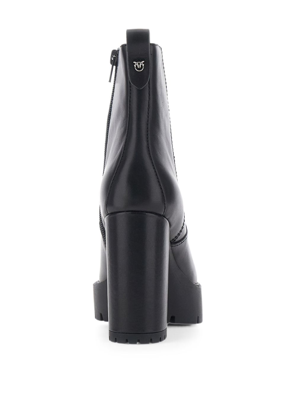 Pinko Black Leather Rubber Boots