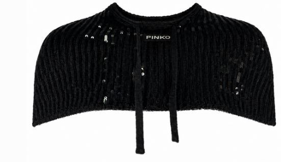 Pinko Black Polyester Balaclava