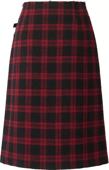 Pinko Black Red Polyester Skirt