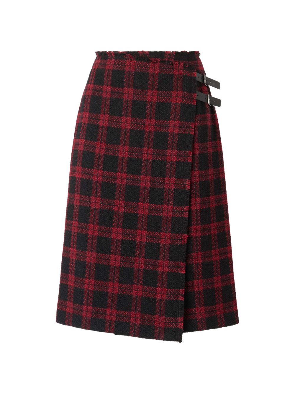 Pinko Black Red Polyester Skirt