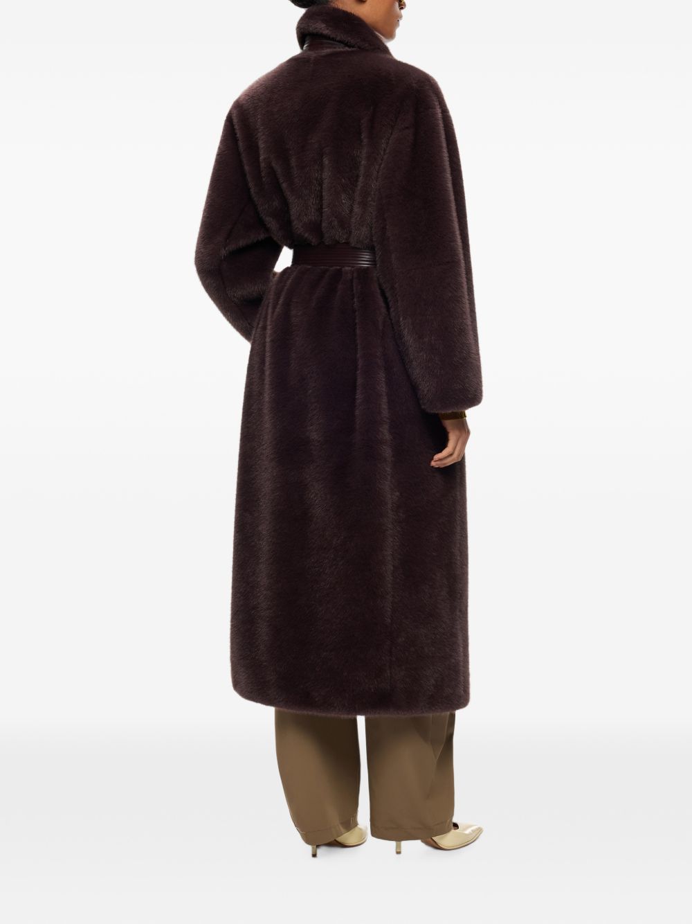 Pinko Brown Polyester Coat