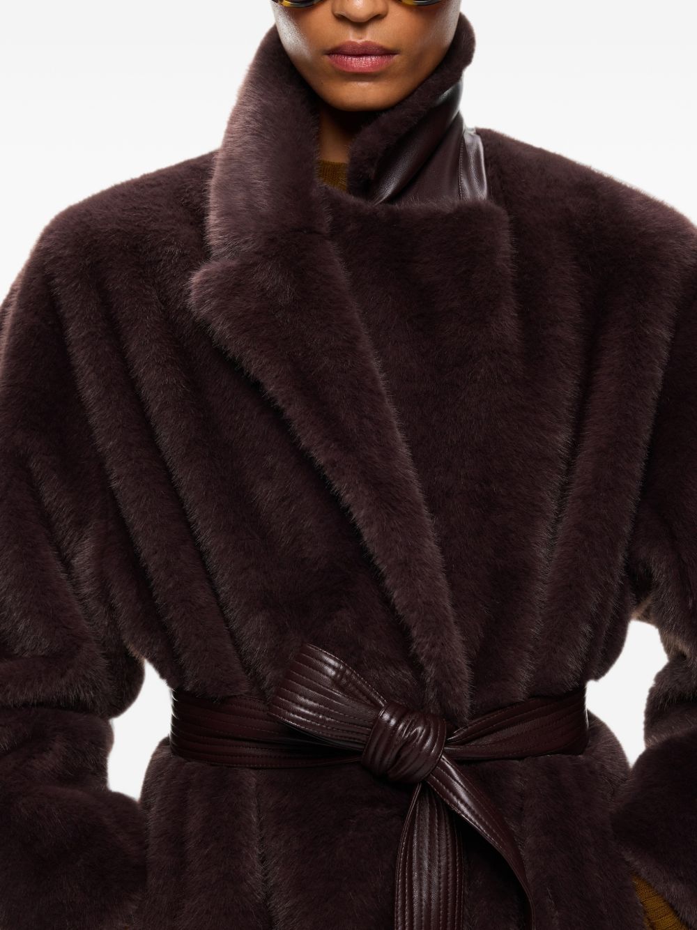 Pinko Brown Polyester Coat