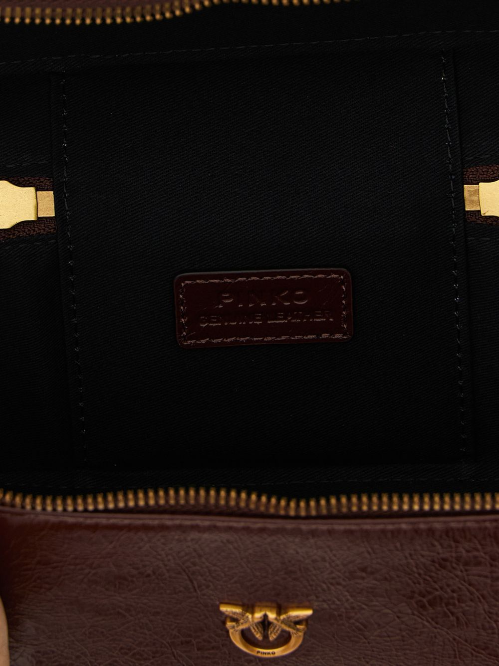 Pinko Chestnut Leather Bag