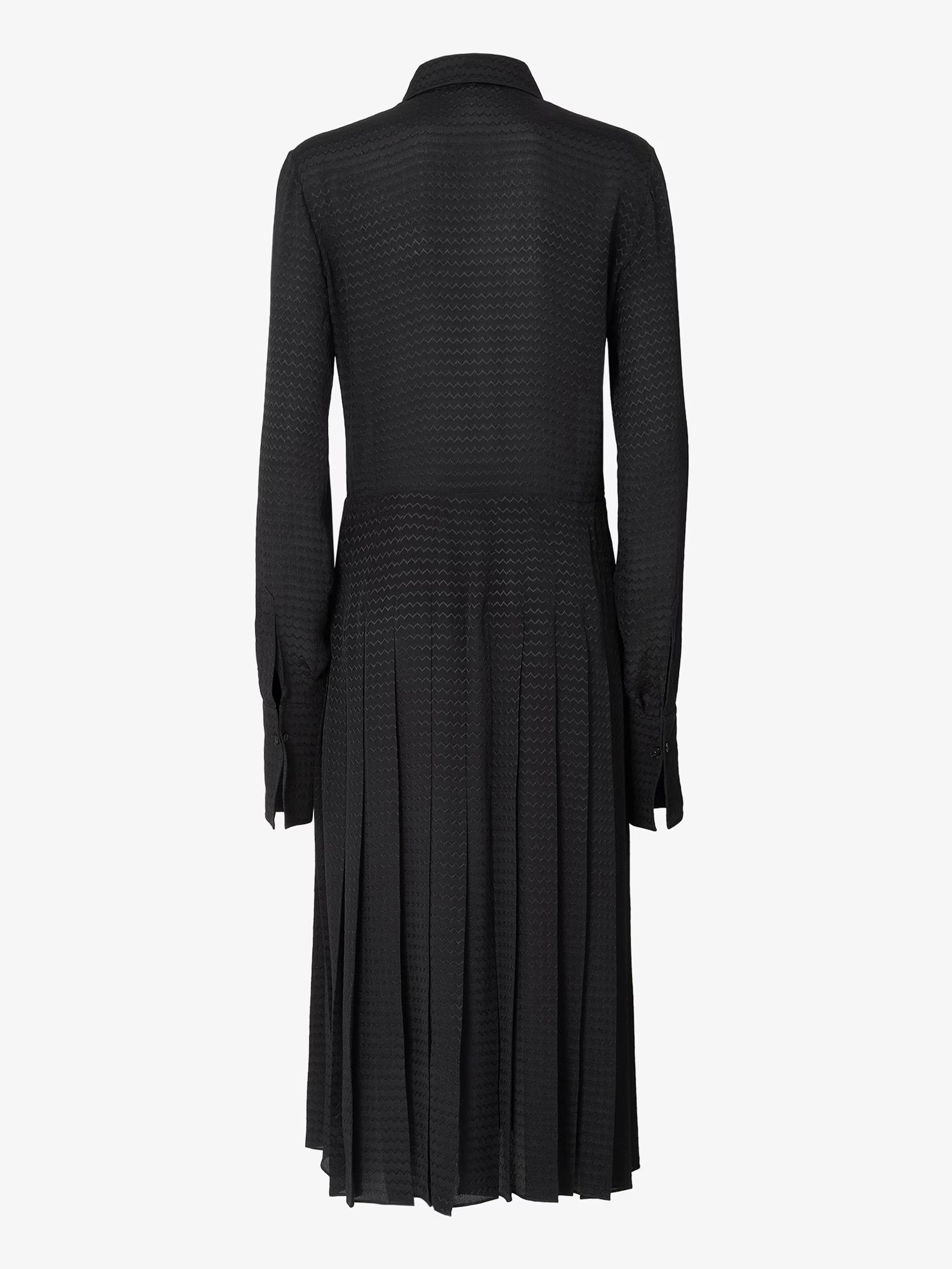 Fendi Pleated Zigzag-Pattern Midi Dress