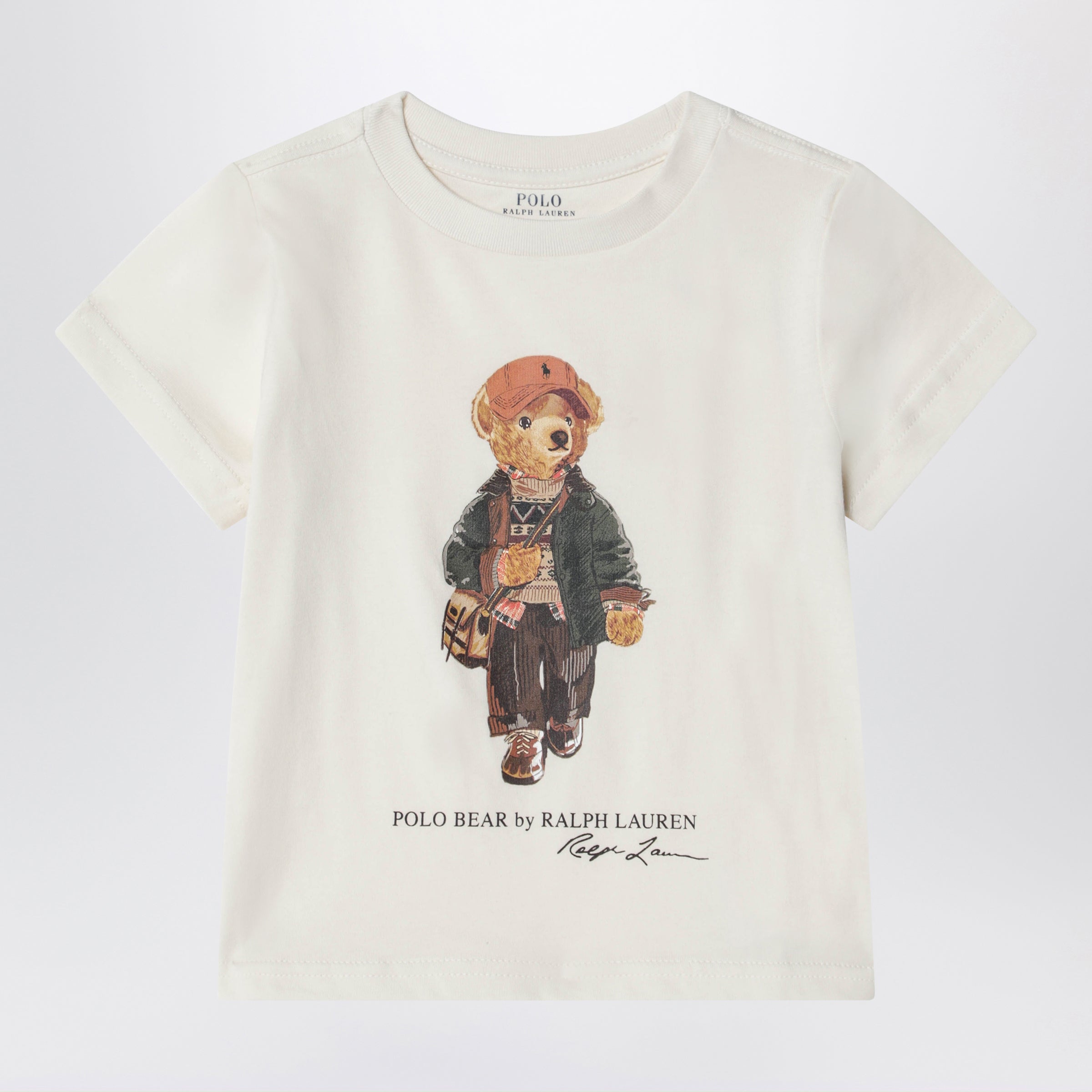 Polo Ralph Lauren Cream-Colored Polo Bear Cotton T-Shirt