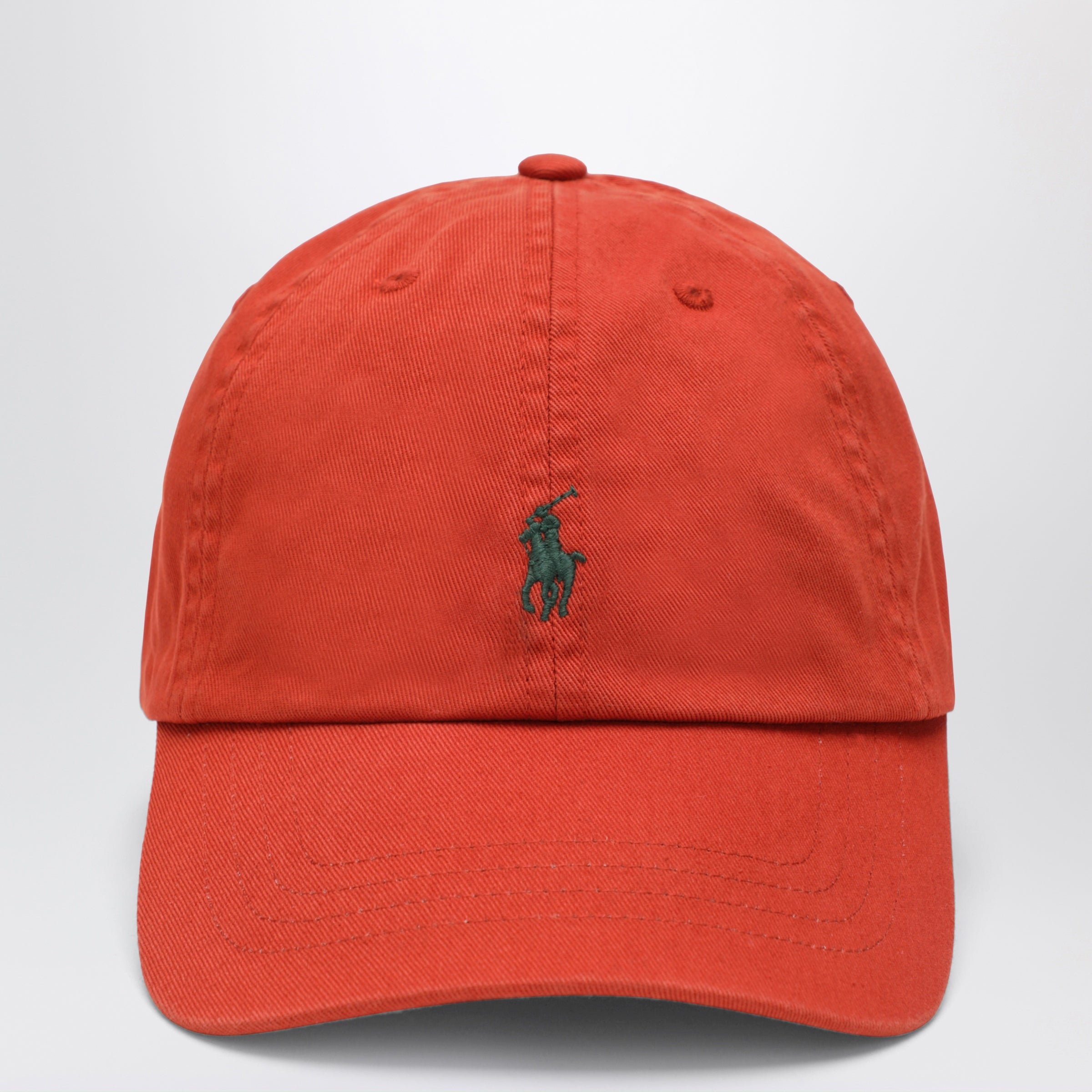 Polo Ralph Lauren Orange-Red Baseball Cap With Embroidered