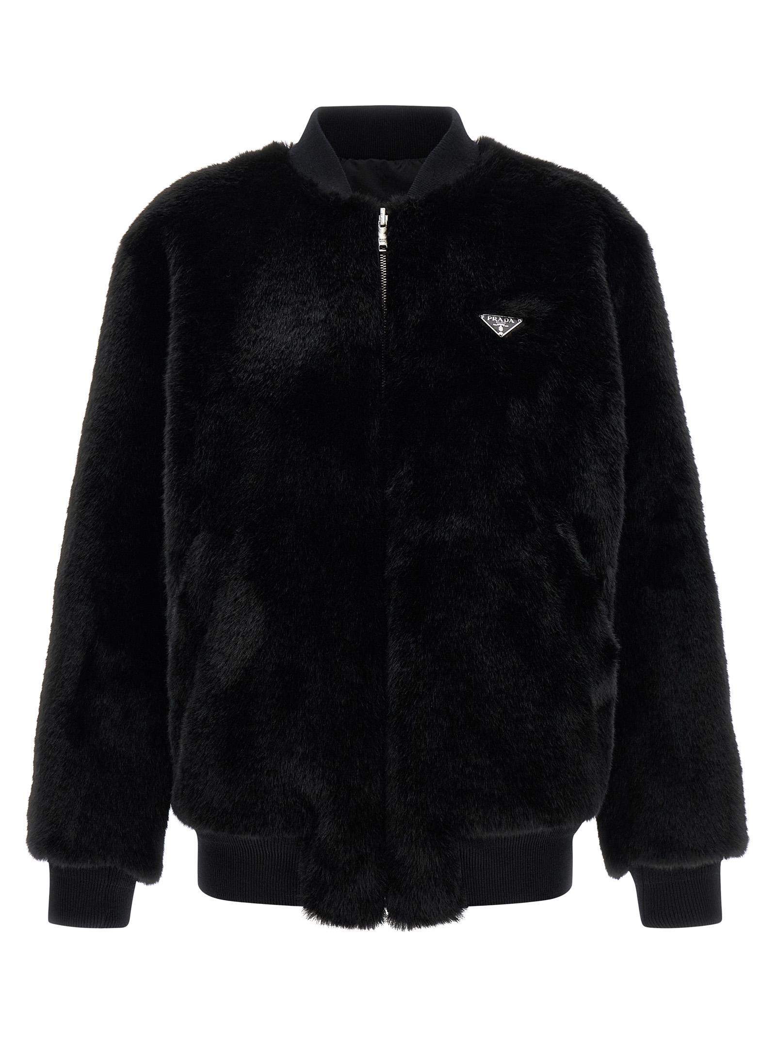 Prada Eco-Fur And Re-Nylon Reversible Bomber J