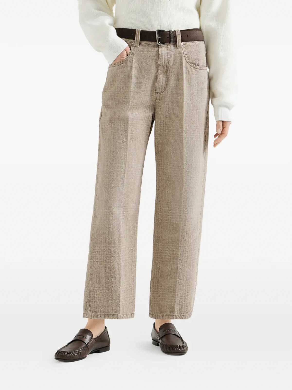 Brunello Cucinelli Prince Of Wales Denim Trousers