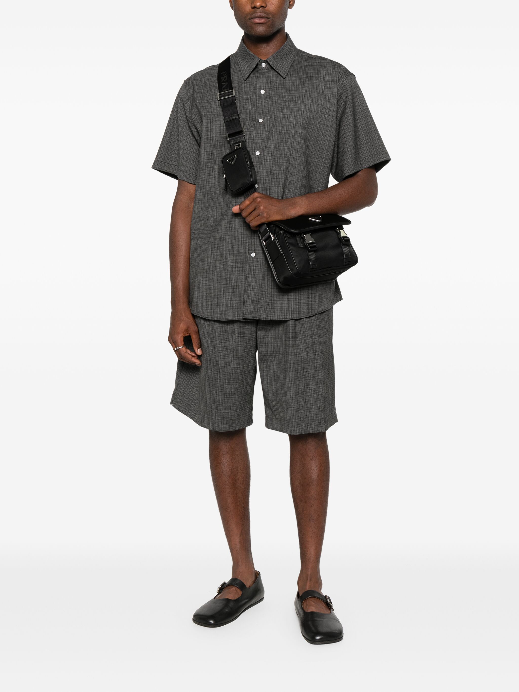 Prada Re-Nylon And Saffiano Leather Shoulder B