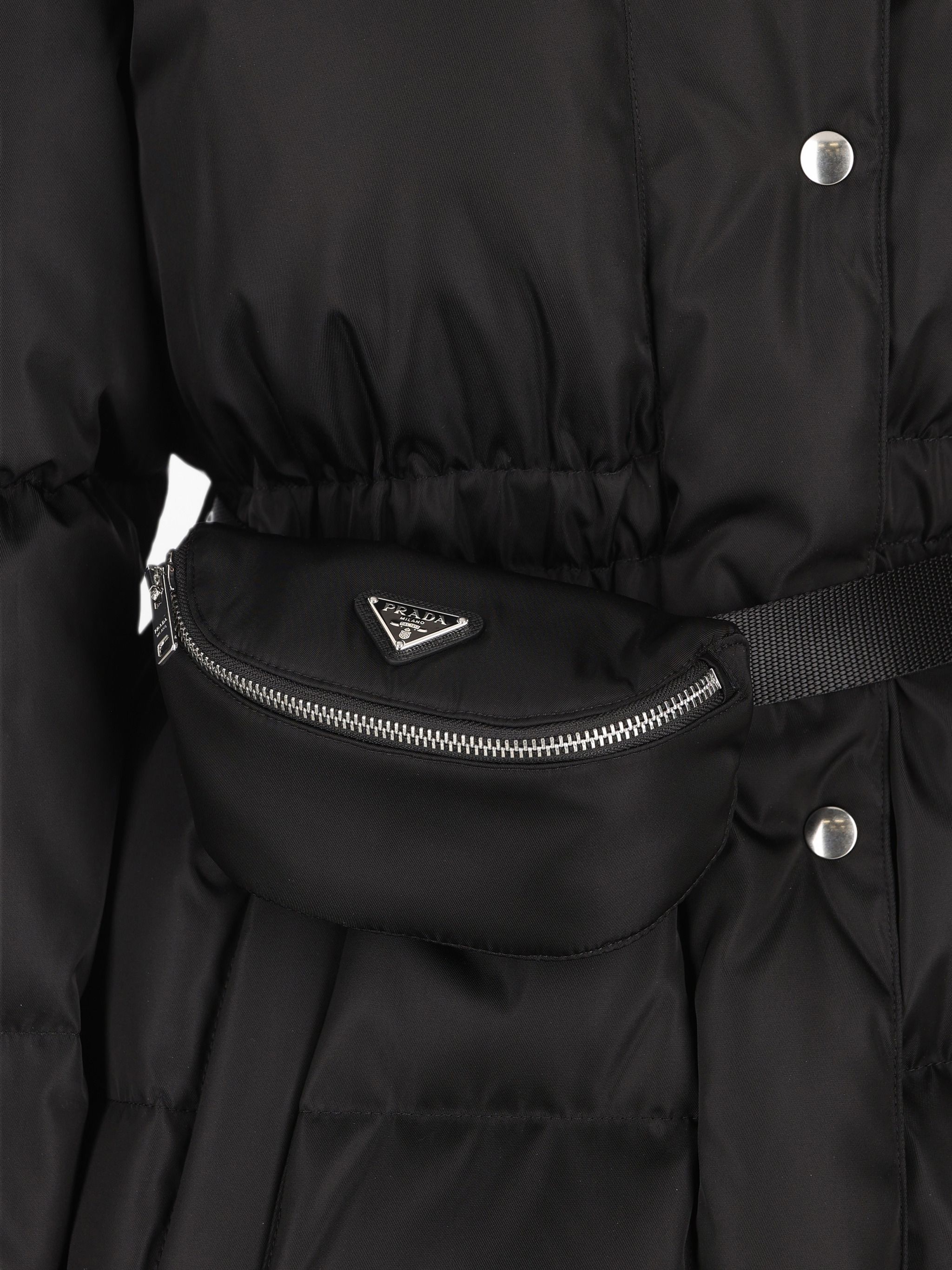 Prada Re-Nylon Belted Padded Coat