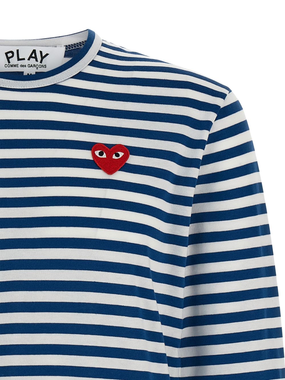 Comme Des Garçons Red Heart Striped Cotton T-Shirt