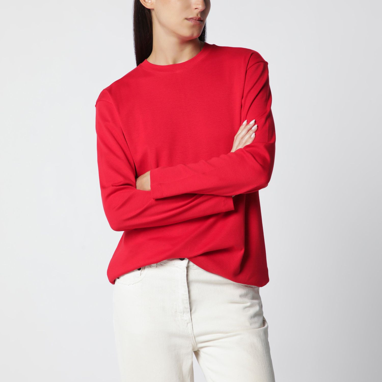 Flore Flore Red Maggie Organic Cotton Longsleeve Top