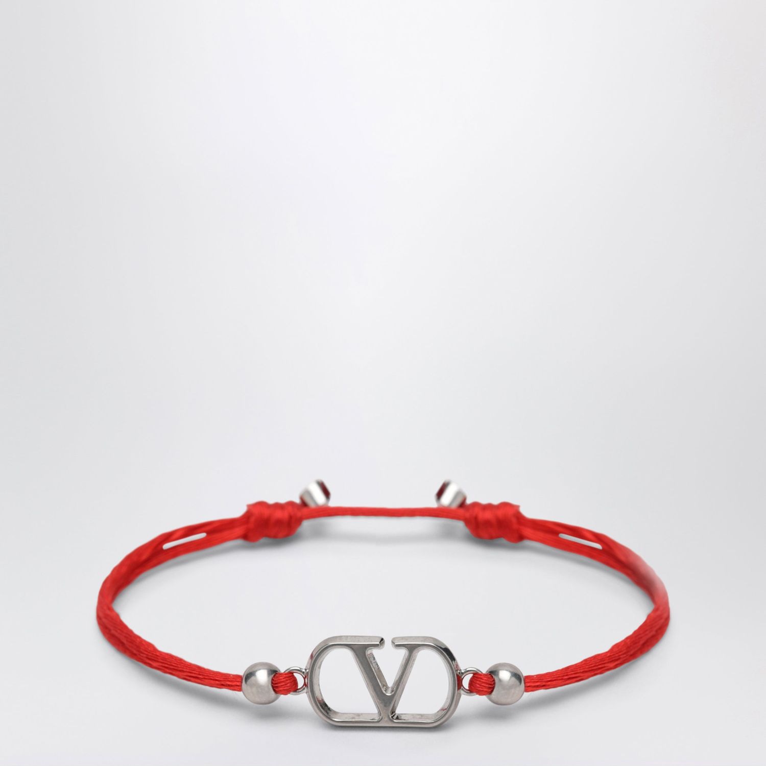 Valentino Garavani Red Vlogo Signature Cord Bracelet