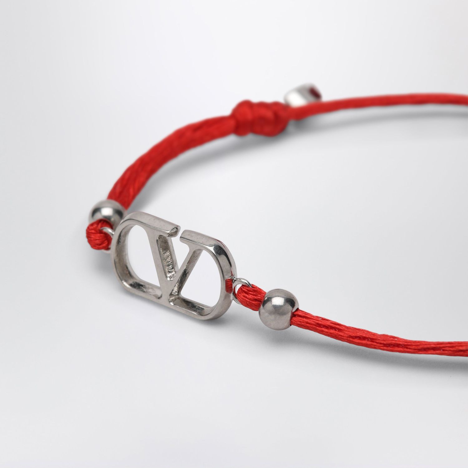 Valentino Garavani Red Vlogo Signature Cord Bracelet